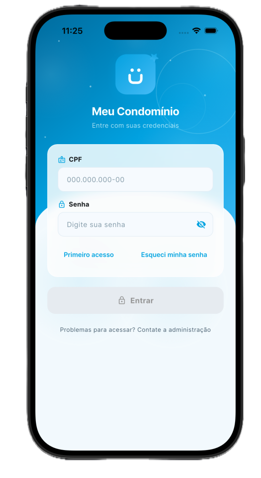 App bluScale — tela de login