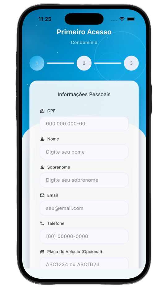 App bluScale — primeiro acesso